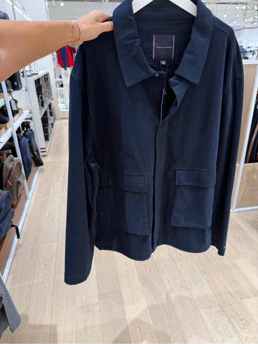 NWT！Good Deal👍 Tommy Hilfiger Men's Navy Utility Jacket，Size XXL